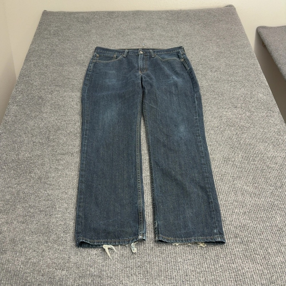 Levis 514 Jeans Mens 36 Blue Cotton Slim Straight Distressed Casual Style